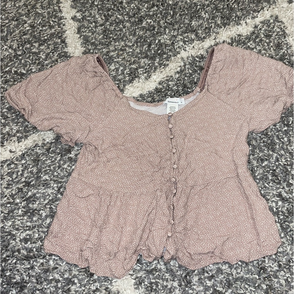 3 FOR $10 SALE - Soft Pink Polka Dot Shirt